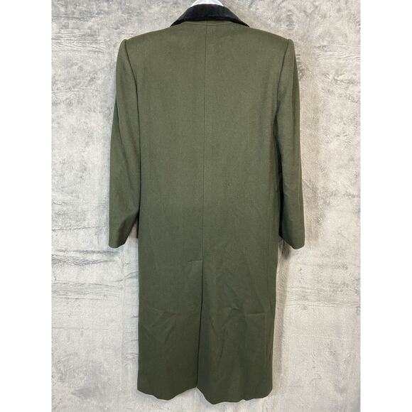 Vintage Bill Blass Signature Size 4 Green Heavy Coat Velvet Collar Gold Buttons - Picture 9 of 16